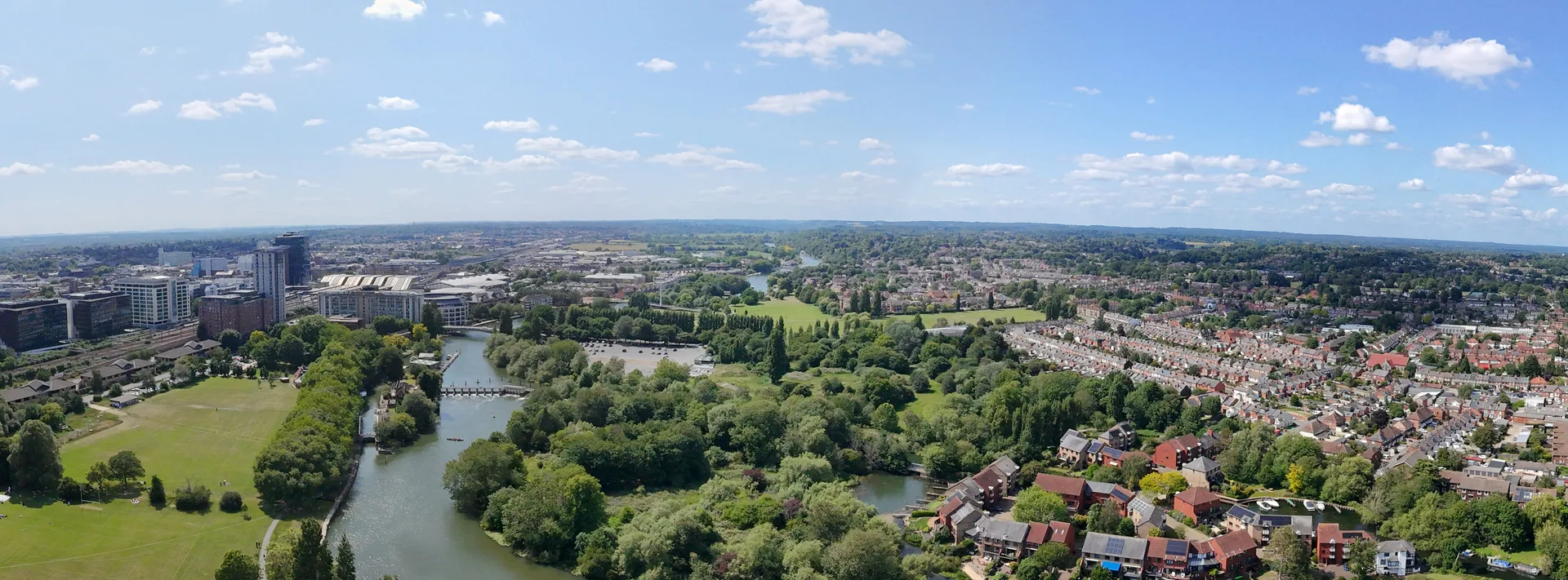 Reading skyline and Caversham rooftops